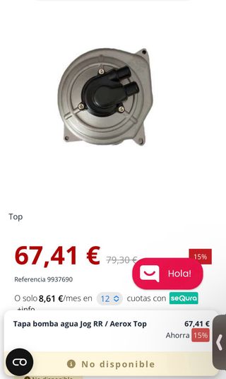 Tapa Bomba de Agua Top