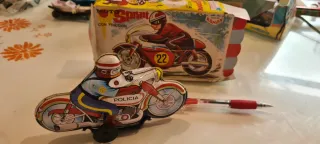 Moto Policía Juguete Lata 1970