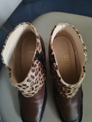 Botines Lodi Piel y Print Animal  37