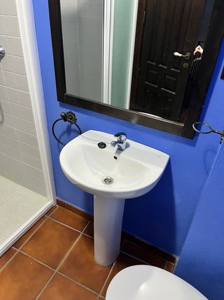 Lavabo y espejo de baño