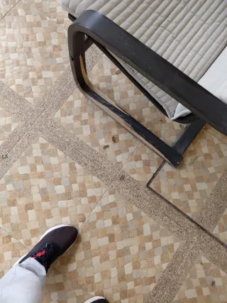 Sillón hamaca tela y madera