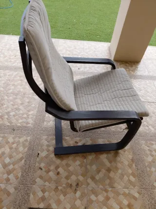 Sillón hamaca tela y madera