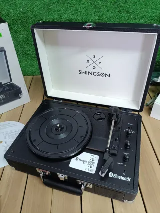 Tocadiscos Bluetooth Swingson On Stage + Negro