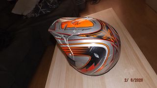 Casco Motocross Hebo Naranja/Plata
