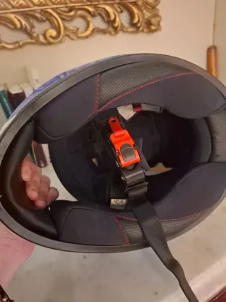 Casco Moto Infantil Rojo/Blanco/Azul. Marca Unik