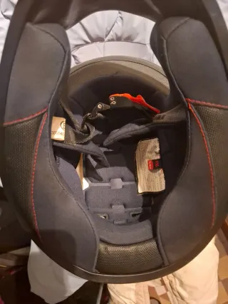 Casco Moto Infantil Rojo/Blanco/Azul. Marca Unik