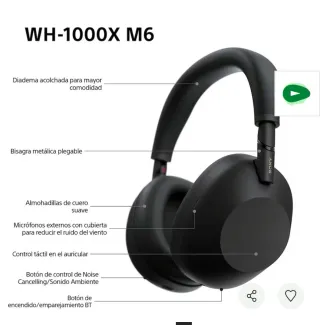 Sony WH-1000XM6 Auriculares Bluetooth Negros