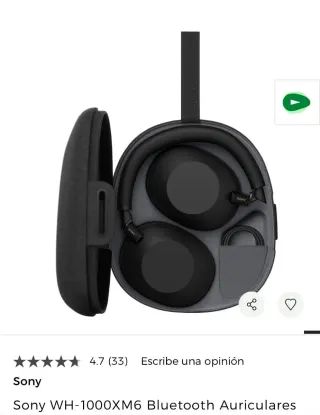 Sony WH-1000XM6 Auriculares Bluetooth Negros