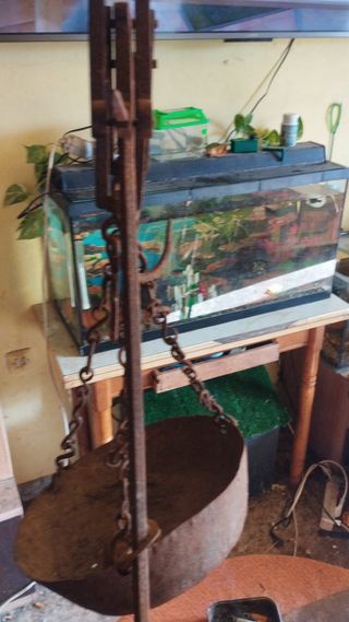 Antigua Balanza Romana Hierro Fundido