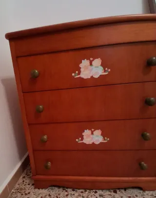 Cómoda bebé madera con ositos