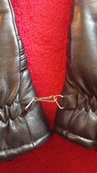 Guantes de cuero mujer negros talla 10