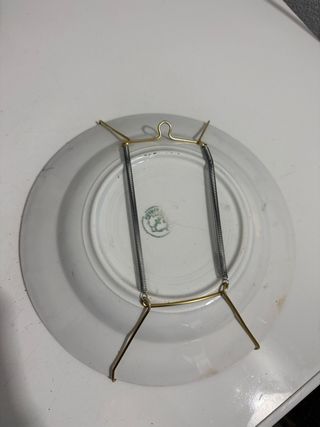 Plato decorativo antiguo de porcelana antiguo