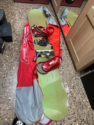 Tabla de Snowboard con Fijaciones