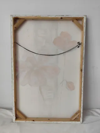 Lienzo grande vertical Flores Acrílico Madera