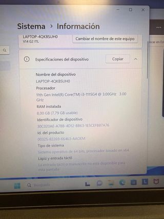 Portátil Lenovo V14 G2 Negro/Gris