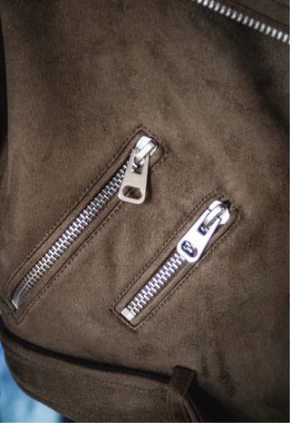 Chaqueta Zara efecto ante marrón verdoso