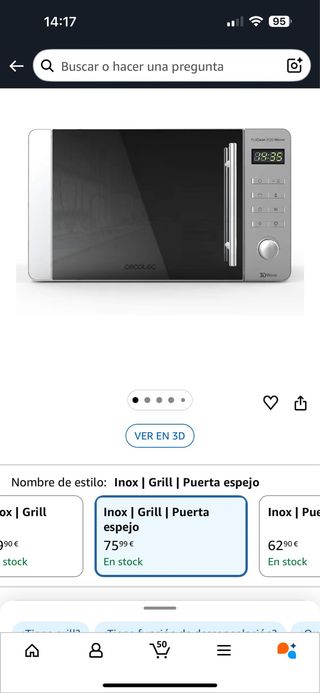 Microondas Cecotec Inox Grill Puerta Espejo