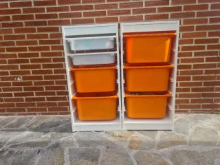 2 Muebles Ikea Trofast blanco almacenaje con cajas