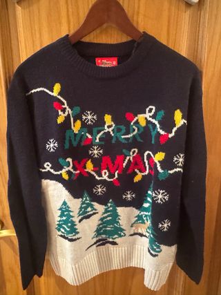 Jersey navideño de chico talla S Merry Christmas