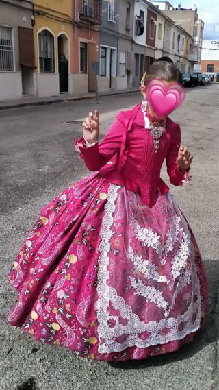 Traje de Fallera Niña Rosa
