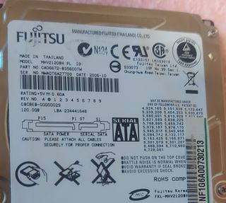 Disco Duro Fujitsu 120GB SATA 2.5"