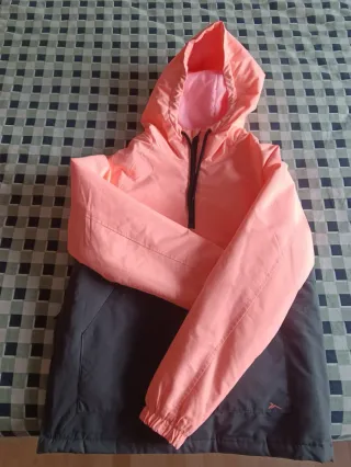 Cazadora/Cortavientos bicolor rosa y gris