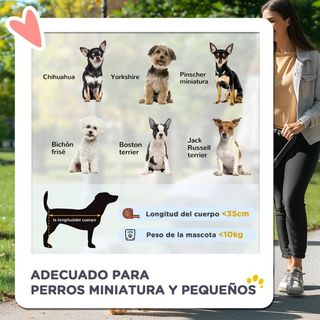 Carrito para Perros Pequeños con Toldo Ajustable