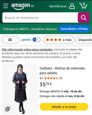 Disfraz Miércoles carnaval NUEVO