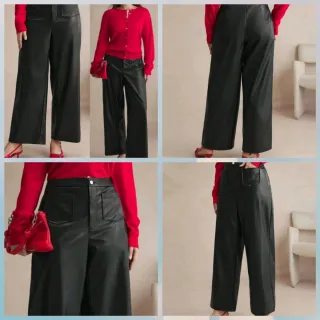 Pantalón cuero pata ancha curvy tallas 54-56