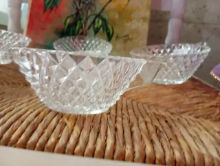 Servizio 6 piattini in vetro