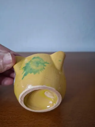 Mortero pequeño de loza amarilla  nuevo