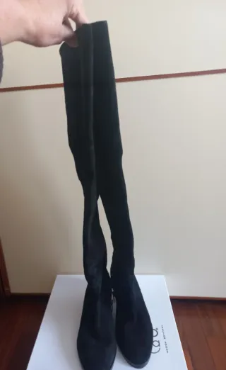 Stivali neri scamosciati VERA PELLE sopra ginocc
