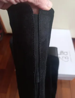 Stivali neri scamosciati VERA PELLE sopra ginocc