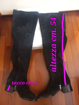 Stivali neri scamosciati VERA PELLE sopra ginocc