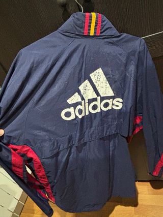 Chubasquero Vintage España Adidas Azul/Rojo