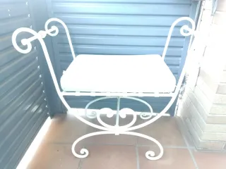 Banqueta forja blanca