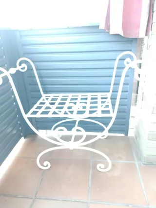 Banqueta forja blanca