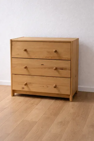 Cómoda de pino con 3 cajones