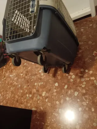 Transportín Perro Grande 4 Ruedas Beige/Gris