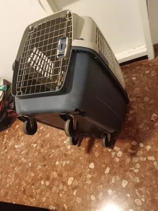 Transportín Perro Grande 4 Ruedas Beige/Gris