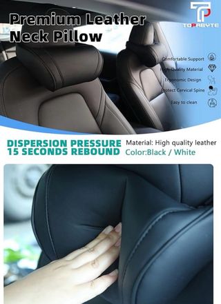 Cuscino Poggiatesta Memory Pelle Nero