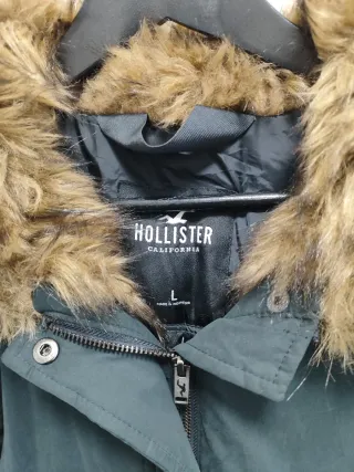 Abrigo Hollister Mujer Negro Talla L