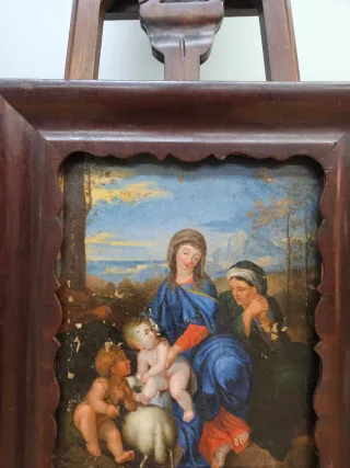 Óleo Virgen con Niño S. XVII