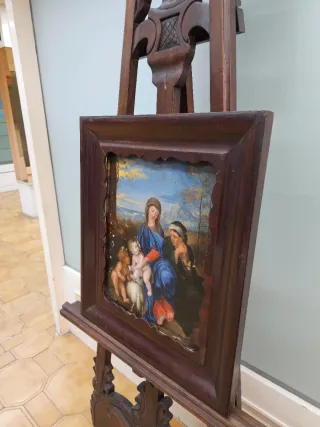 Óleo Virgen con Niño S. XVII