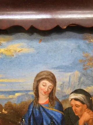 Óleo Virgen con Niño S. XVII