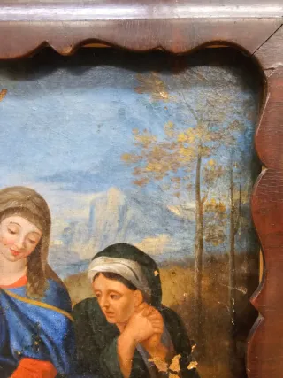 Óleo Virgen con Niño S. XVII