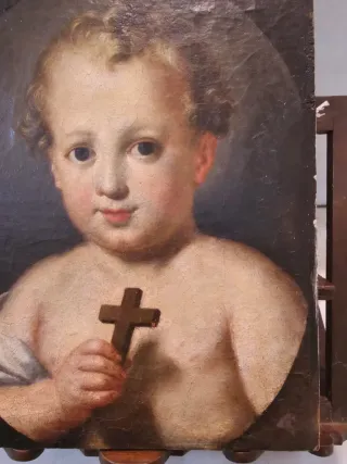 Óleo sobre tela adherida a tabla. C. 1730. Niño J