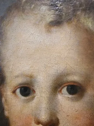 Óleo sobre tela adherida a tabla. C. 1730. Niño J