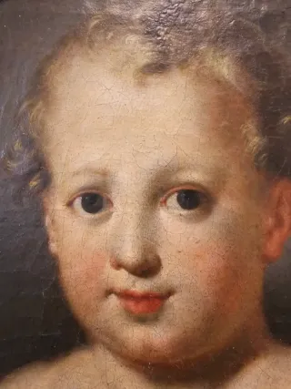 Óleo sobre tela adherida a tabla. C. 1730. Niño J