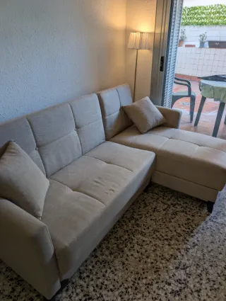 Sofá cama beige tela